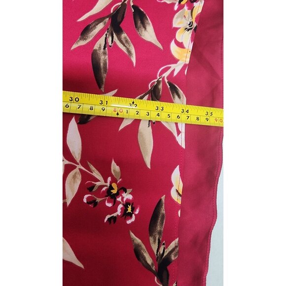 Floral Red Sleeveless Halter Dress With Gold Accents By White House Black Market - Picture 9 of 11